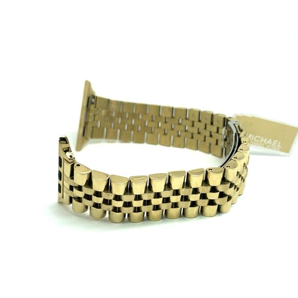 Michael Kors Women's Apple Watch 38-45mm Band Gold Steel Bracelet MKS8055E - Picture 8 of 9